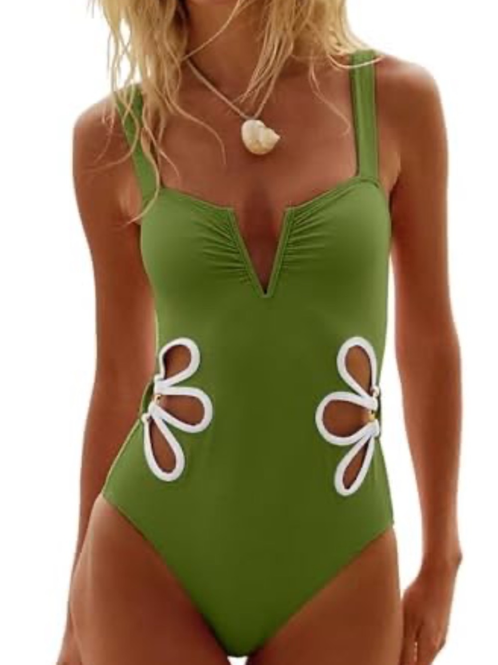 Seamolly Womens Floral Cutout One Piece Swim Suit Size Medium